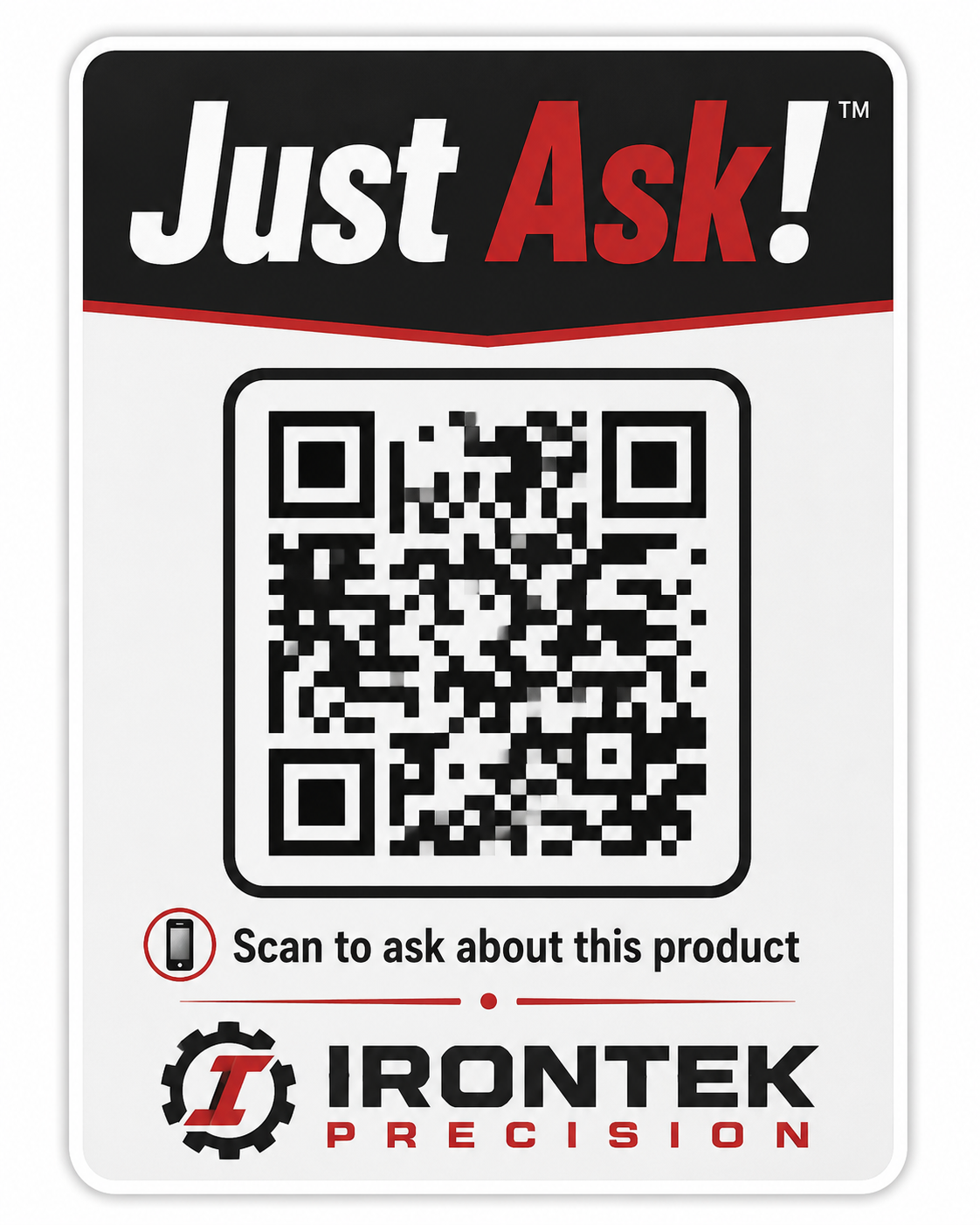 "Just Ask" Equipment & Product Decals